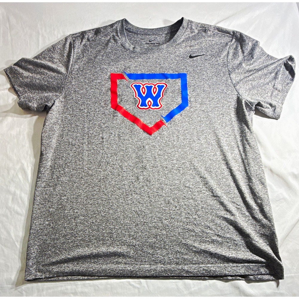 Nike Dri-FIT Washington Huskies W Logo T-Shirt Gray Short Sleeve Mens XL